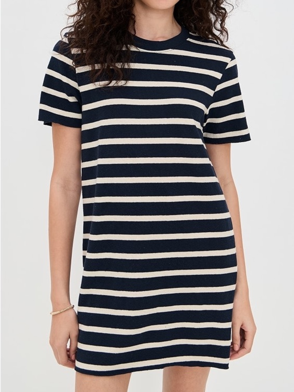 Perfectwhitetee Striped Recycled Cotton Dress XS Navy/White